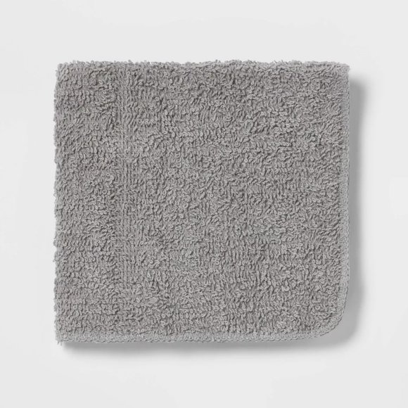 12 Pk Solid Gray Washcloth Set -RoomEssentials NWT - Picture 1 of 3